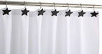 CHICTIE Star Shower Curtain Hooks,Black Decorative Shower Curtain Hooks Rings,Set of 12 Rust Proof Shower Hooks for Bathroom (Black)