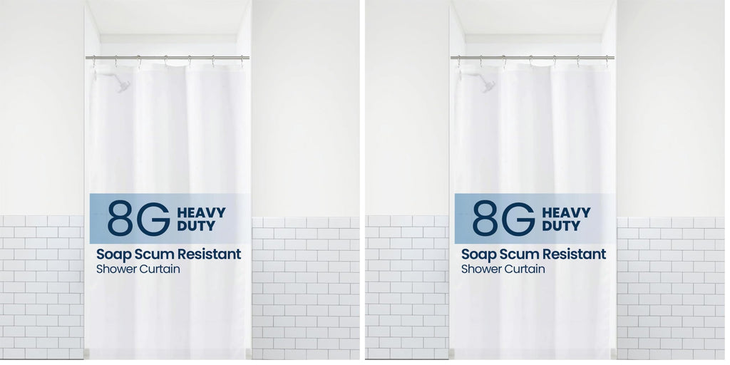 LiBa Shower Curtain PEVA 8G, 72x72 Inch Frosted 2-Pack