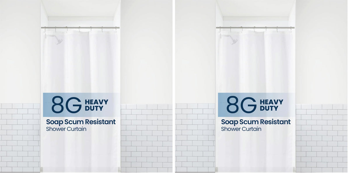 LiBa Shower Curtain PEVA 8G, 72x72 Inch Clear Pebbles with Magnets