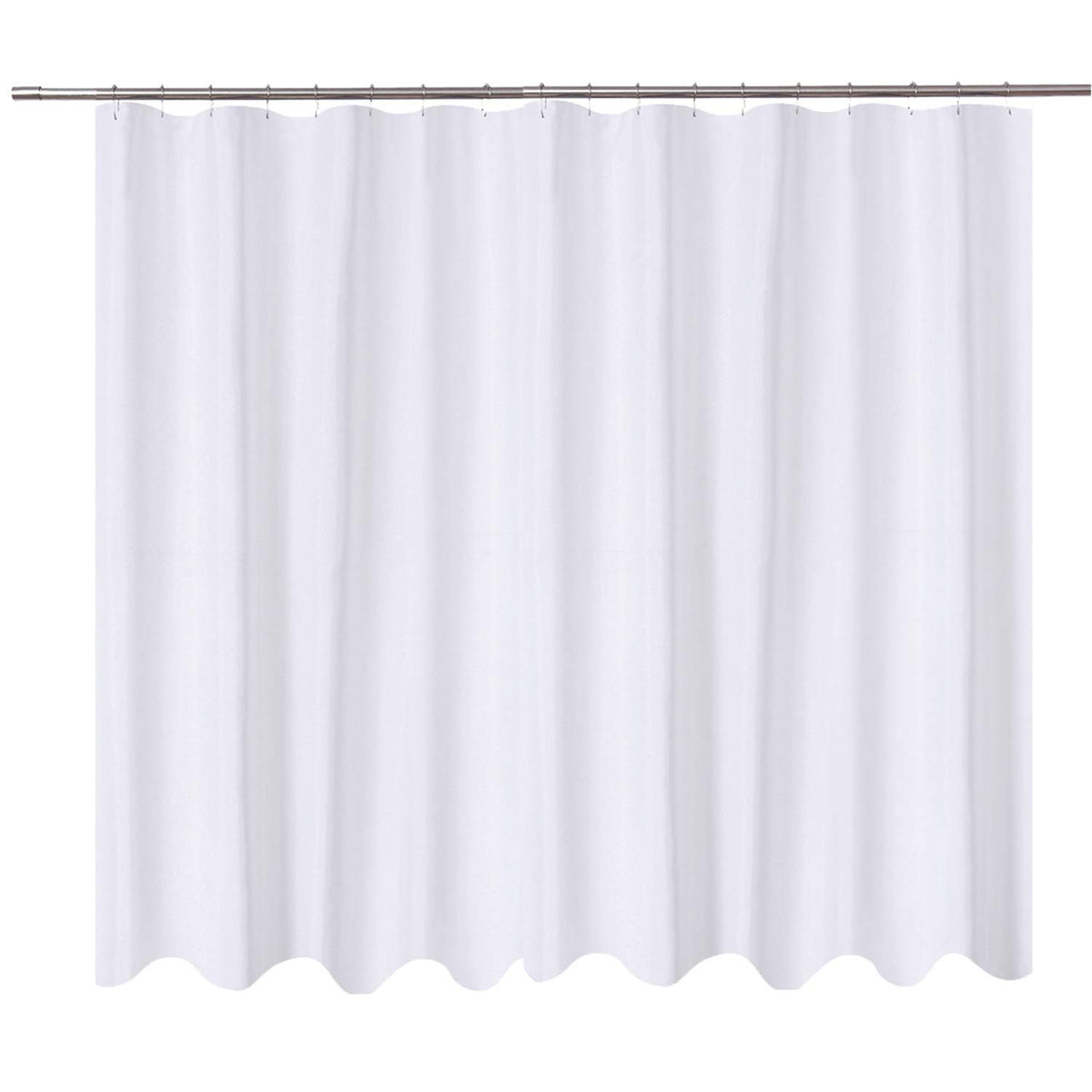 N&Y HOME Fabric Small Stall Shower Curtain Liner Extra Long 36x84, White
