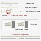 UIOSANRT Brushed Nickel Shower Curtain Rod 31-79 Inches Non-Slip Shower Rod Tension Mounted No Drill Tension Shower Curtain Rods Spring Tension Rod for Windows Bathroom