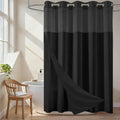 No Hook Shower Curtain and Liner Set, Ombre Black and White, 71x74