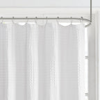 Madison Park Arlo Shower Curtain for Bathroom, 72 x 72, White