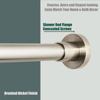Artiwell Heavy Duty Shower Rod, Adjustable Shower Curtain Rod, Expandable 47-84 Inch, Permanent Mount Shower Rod, Never Rust Stainless Steel For Window Curtain and Closet, Brushed Nickel