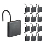 Square Shower Curtain Hooks, Decorative Bathroom Curtain Rings, Black