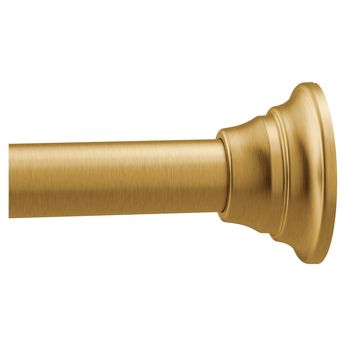 Moen TR1000BG 44-Inch to 72-Inch Adjustable Tension Mounted Straight Shower Curtain Rod, No Drilling Required, Brushed Gold Finish, Fits Standard Bathtubs