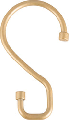Bath Bliss 12 Pack S-Hook Shower Curtain Rings | Bathroom | Metal S Shaped Hooks | Easy Glide | Easy to Install | Hang Mugs, Pans, Towels | Satin Gold