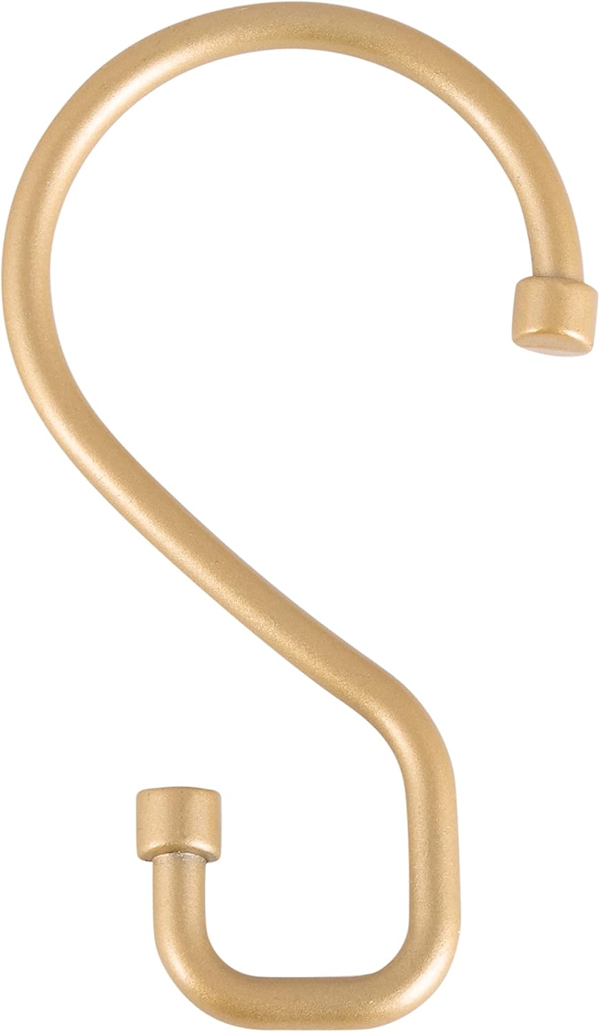 Bath Bliss 12 Pack S-Hook Shower Curtain Rings | Bathroom | Metal S Shaped Hooks | Easy Glide | Easy to Install | Hang Mugs, Pans, Towels | Satin Gold