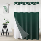 No Hook Shower Curtain and Liner Set, Ombre Black and White, 71x74
