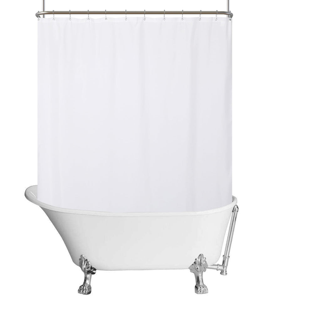 N&Y HOME Fabric Small Stall Shower Curtain Liner Extra Long 36x84, White