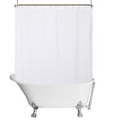 N&Y HOME Fabric Small Stall Shower Curtain Liner Extra Long 36x84, White