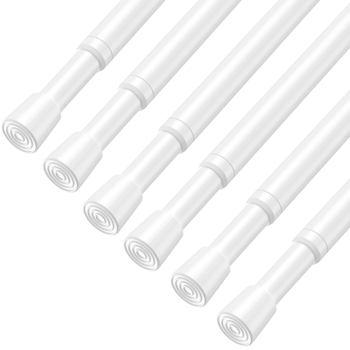 AIZESI 2Pcs Spring Tension Curtain Rods, Adjustable 26-39 Inch, White