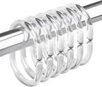 Amazer White Shower Curtain Hooks Rings, 24 Pcs Plastic Shower Curtain Rings, Plastic Shower Curtain Hooks for Bathroom Shower Rod, White Shower Hooks Rings Loops for Shower Curtain