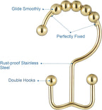 TOPROD Shower Curtain Hooks Rings Shower Curtain Hangers for Bathroom Hooks