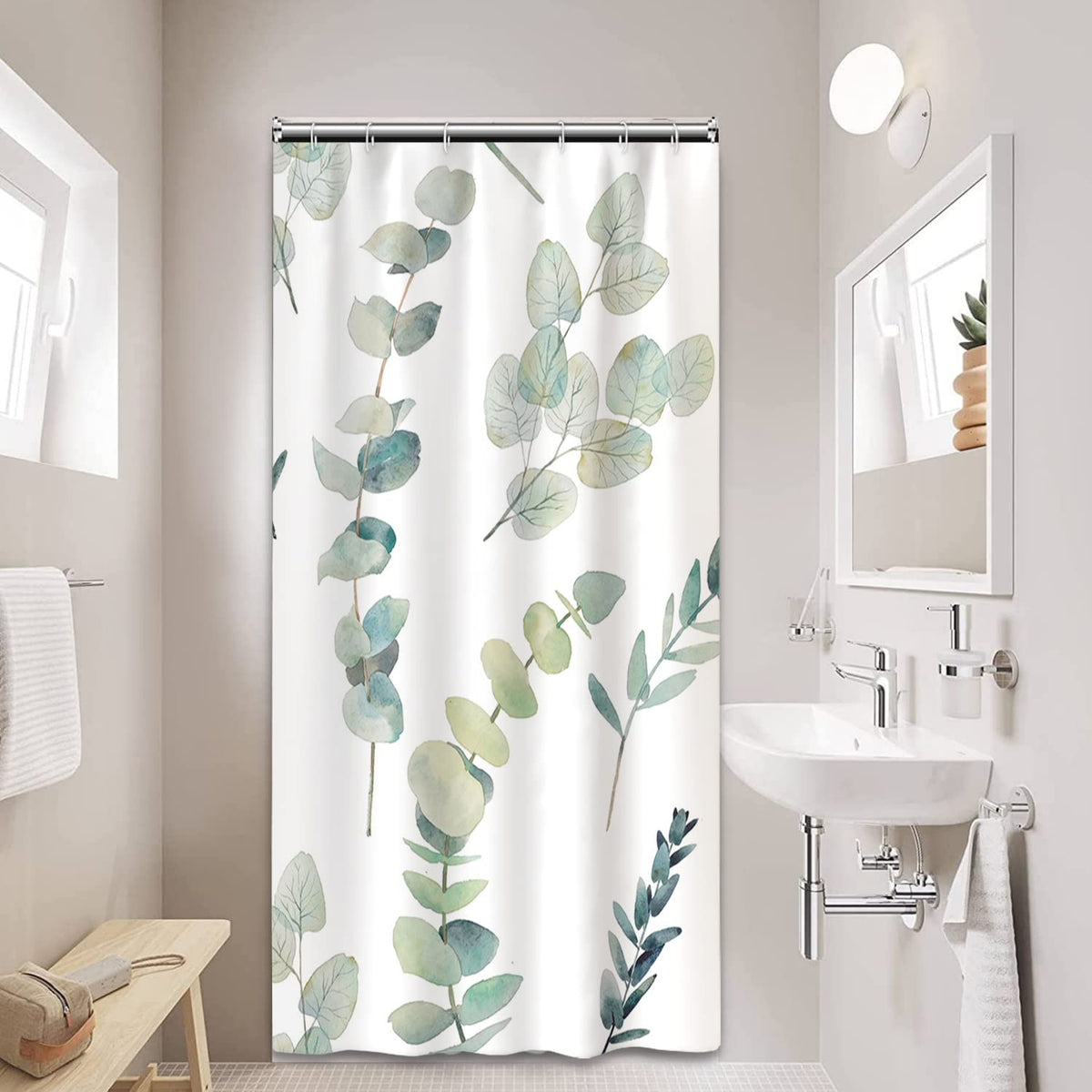 AWERT Blue Marble Shower Curtain - Waterproof for Bathroom Decor, Printed Washable With Hooks, 72x72 Inch