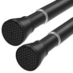 Black Tension Curtain Rod for Windows 28 to 48 Inch Spring Curtain Rods