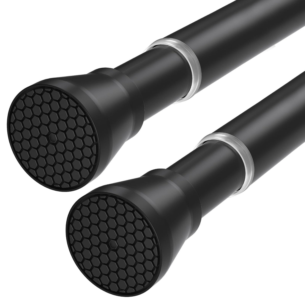 Black Tension Curtain Rod for Windows 28 to 48 Inch Spring Curtain Rods