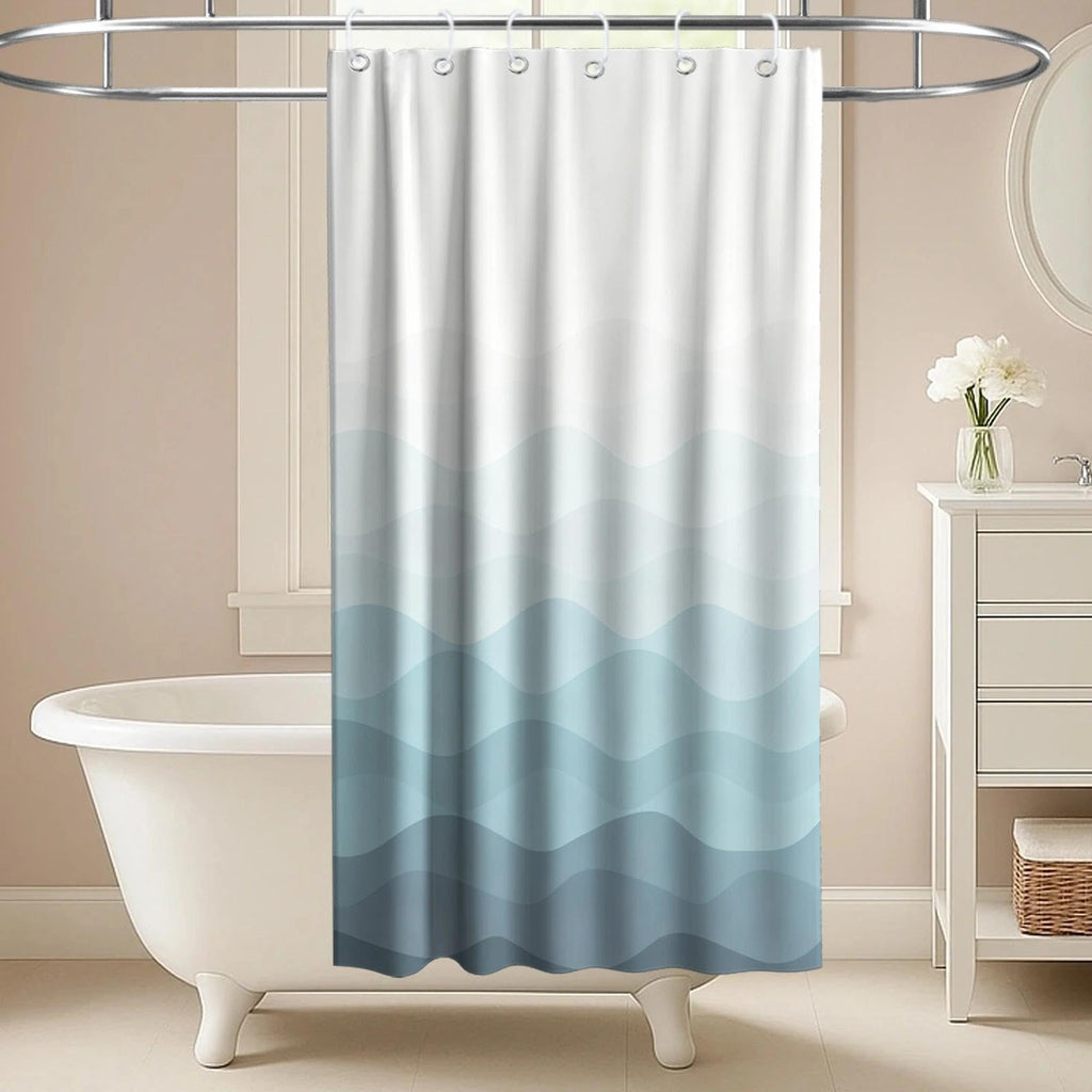 Nautical Green Sea Turtles Beach Theme Fabric Shower Curtain Sets Bathroom Blue Ocean Decor with Grommets and Hooks - 72 x 72 Inch Teal