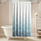 Nautical Green Sea Turtles Beach Theme Fabric Shower Curtain Sets Bathroom Blue Ocean Decor with Grommets and Hooks - 72 x 72 Inch Teal