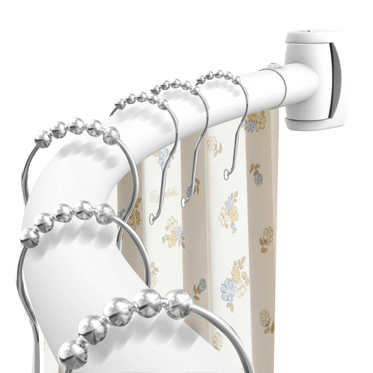 Black Curved Shower Curtain Rod 33-78 Inches Adjustable Splicing Design Need To Drill Shower Rods Curved Round Bowed Rust proof, Premium Stainless Steel Shower Curtain Rod for Bathroom, Bathtub, Stall