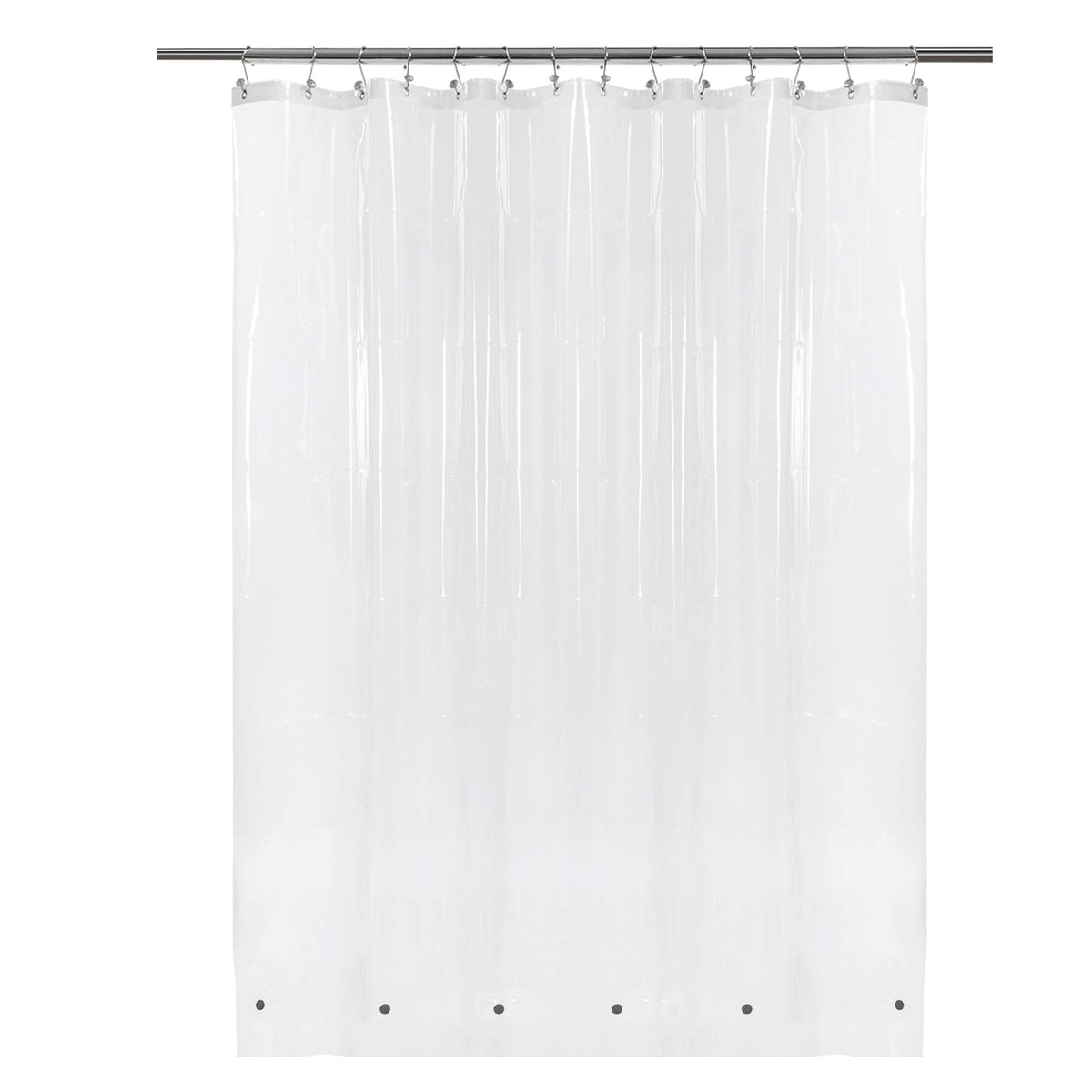 Barossa Design 48 inch Wide Stall Shower Curtain Liner with Magnets, Clear