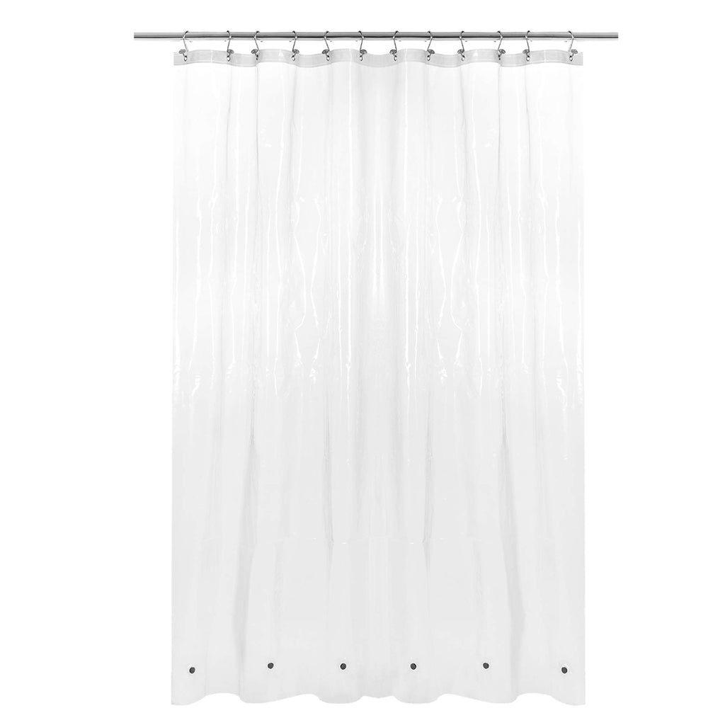Barossa Design 48 inch Wide Stall Shower Curtain Liner with Magnets, Clear