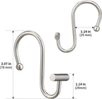 Nickel Shower Curtain Hooks, Rust Proof Shower Curtain Rings for Bathroom, Silver Metal Decorative Shower Curtain Hooks Hangers for Shower Curtain Rod, Set of 12 T-Bar Design