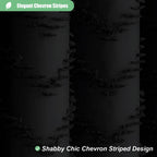 Dynamene Boho Farmhouse Fabric Shower Curtain Tufted Chevron 72"x72" Black