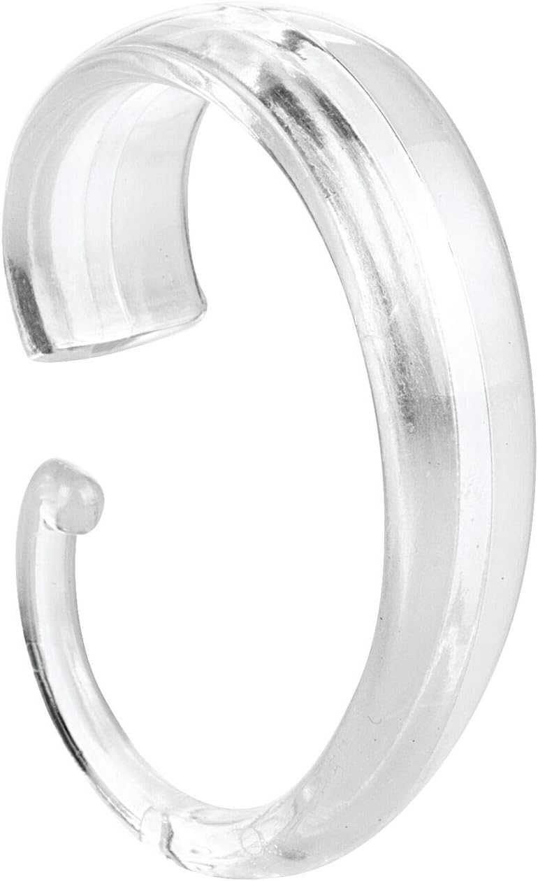 iDesign Plastic Shower Curtain C Hooks, Set of 12, Clear