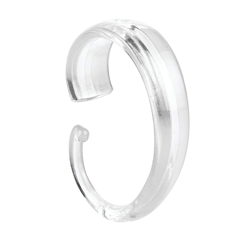 iDesign Plastic Shower Curtain C Hooks, Set of 12, Clear