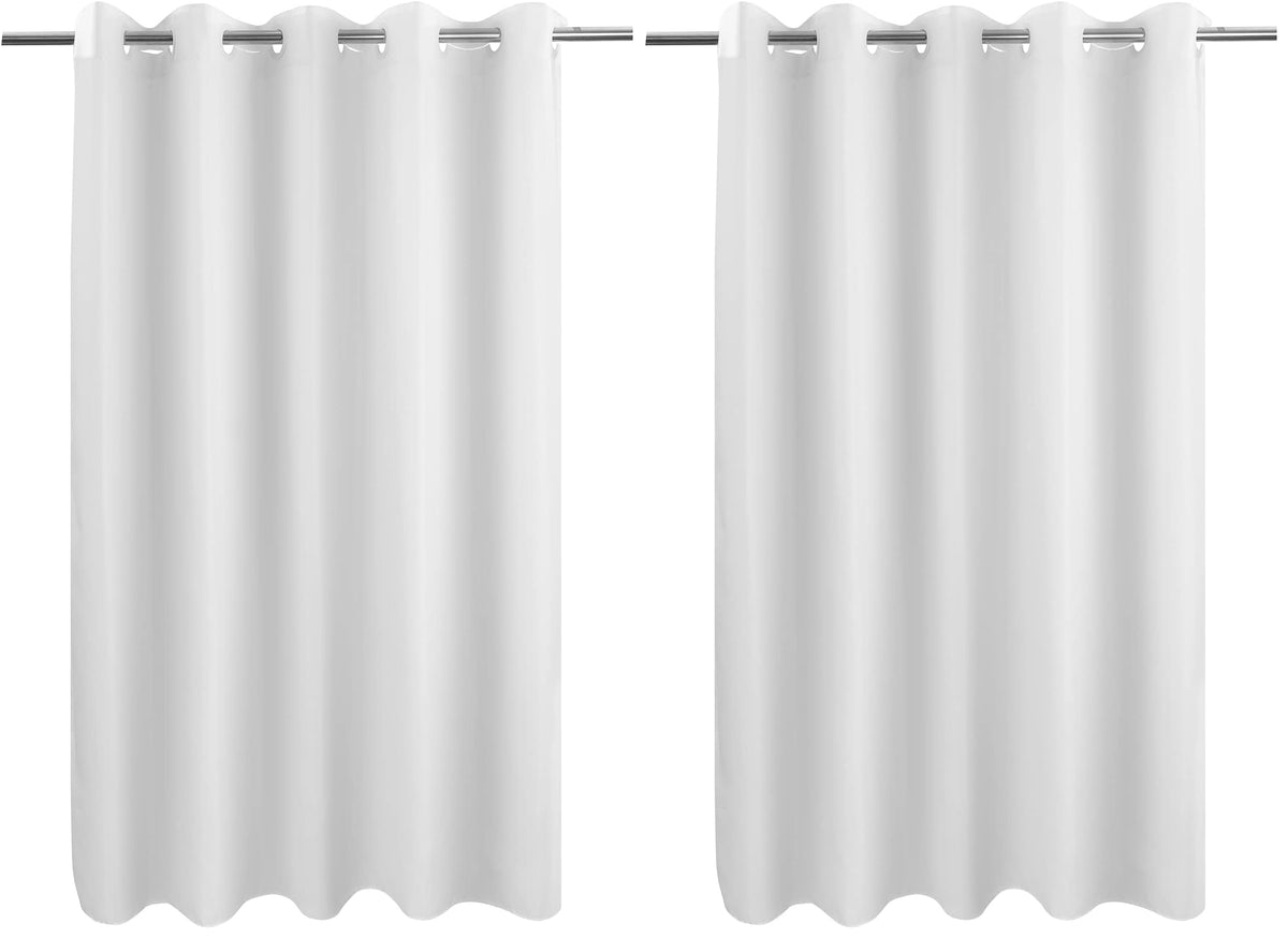 River Dream No Hook Fabric Shower Curtain TPU Lining, White, 71x74