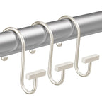 Bathway Shower Curtain Hooks, Black Shower Curtain Rings Rust Proof, 12PCS Shower Hooks for Shower Curtain, T-Bar Design Convenient Elegant Shower Curtain Hangers for Bathroom Kitchen Wardrobe