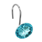 Crystal Diamond Round Shower Curtain Hooks Rings for Bathroom,Sage,12PCS