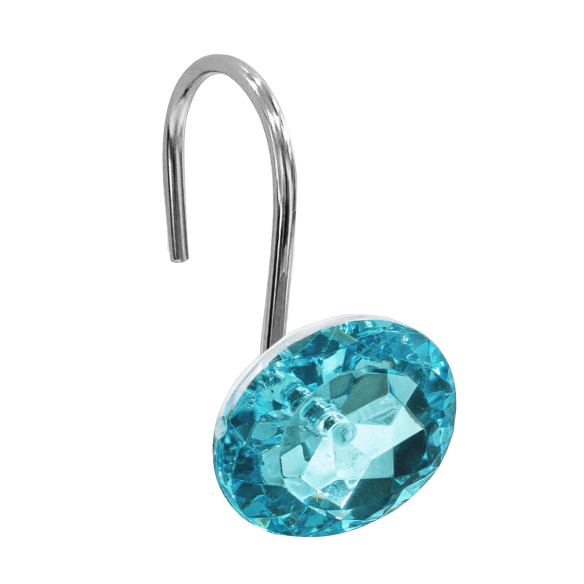 Crystal Diamond Round Shower Curtain Hooks Rings for Bathroom,Sage,12PCS