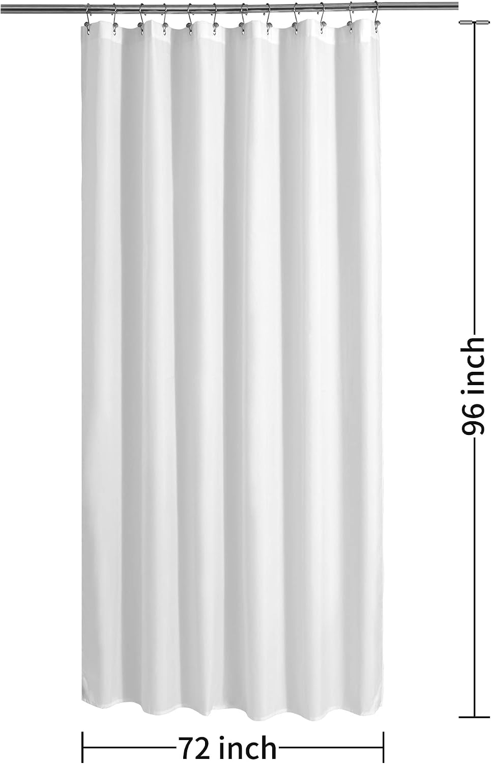 ALYVIA SPRING 72x96 Extra Long Waterproof Fabric Shower Curtain Liner White