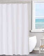 N&Y HOME Fabric Small Stall Shower Curtain Liner Extra Long 36x84, White