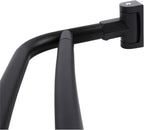 JS Jackson Supplies Double Curved Shower Rod, Metal Construction, Adjustable Between 44 to 70 Inches, Aluminum Rods and Zinc Mounting Hardware, Quality Modern Bathware, Black Finish