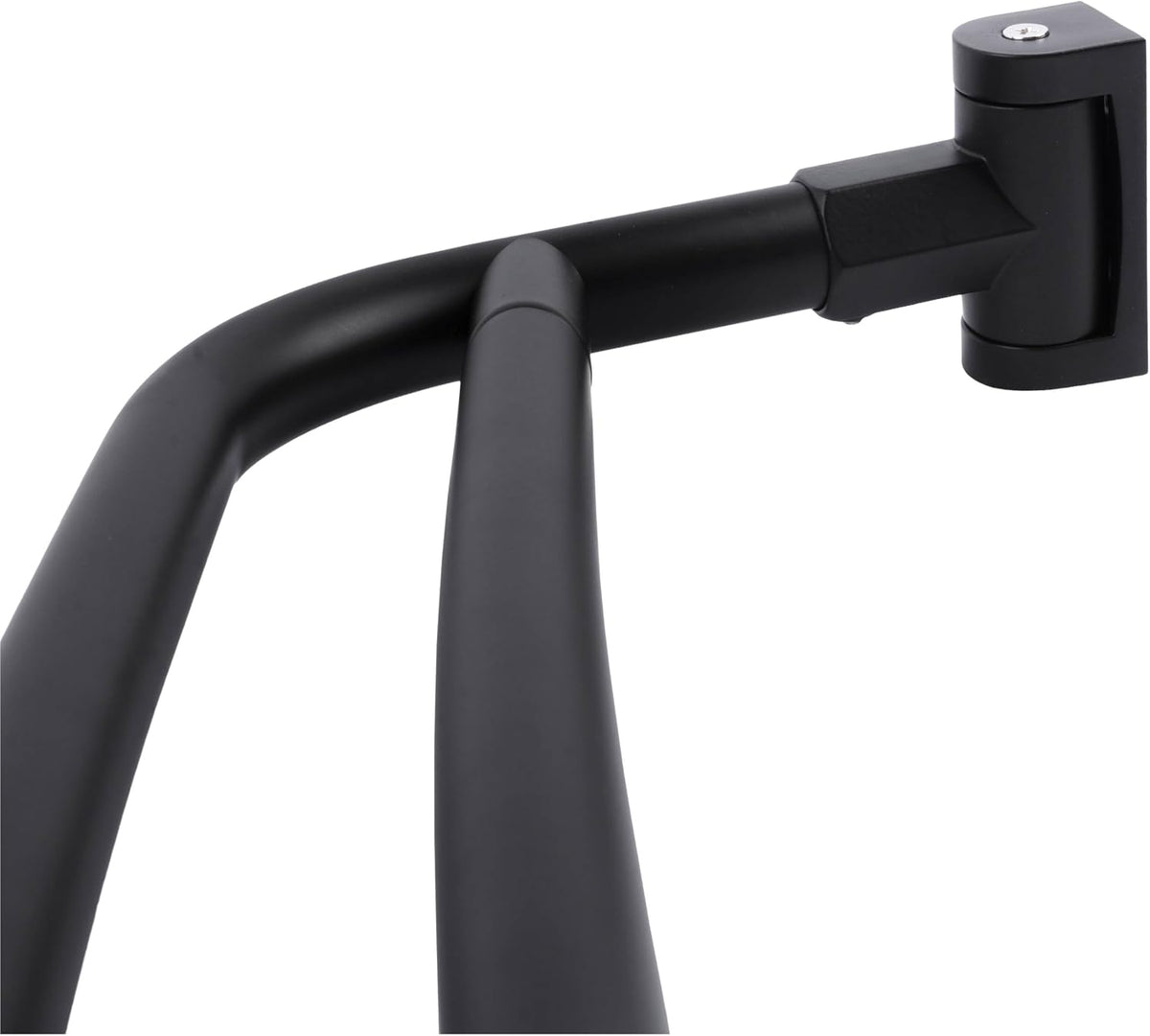 JS Jackson Supplies Double Curved Shower Rod, Metal Construction, Adjustable Between 44 to 70 Inches, Aluminum Rods and Zinc Mounting Hardware, Quality Modern Bathware, Black Finish