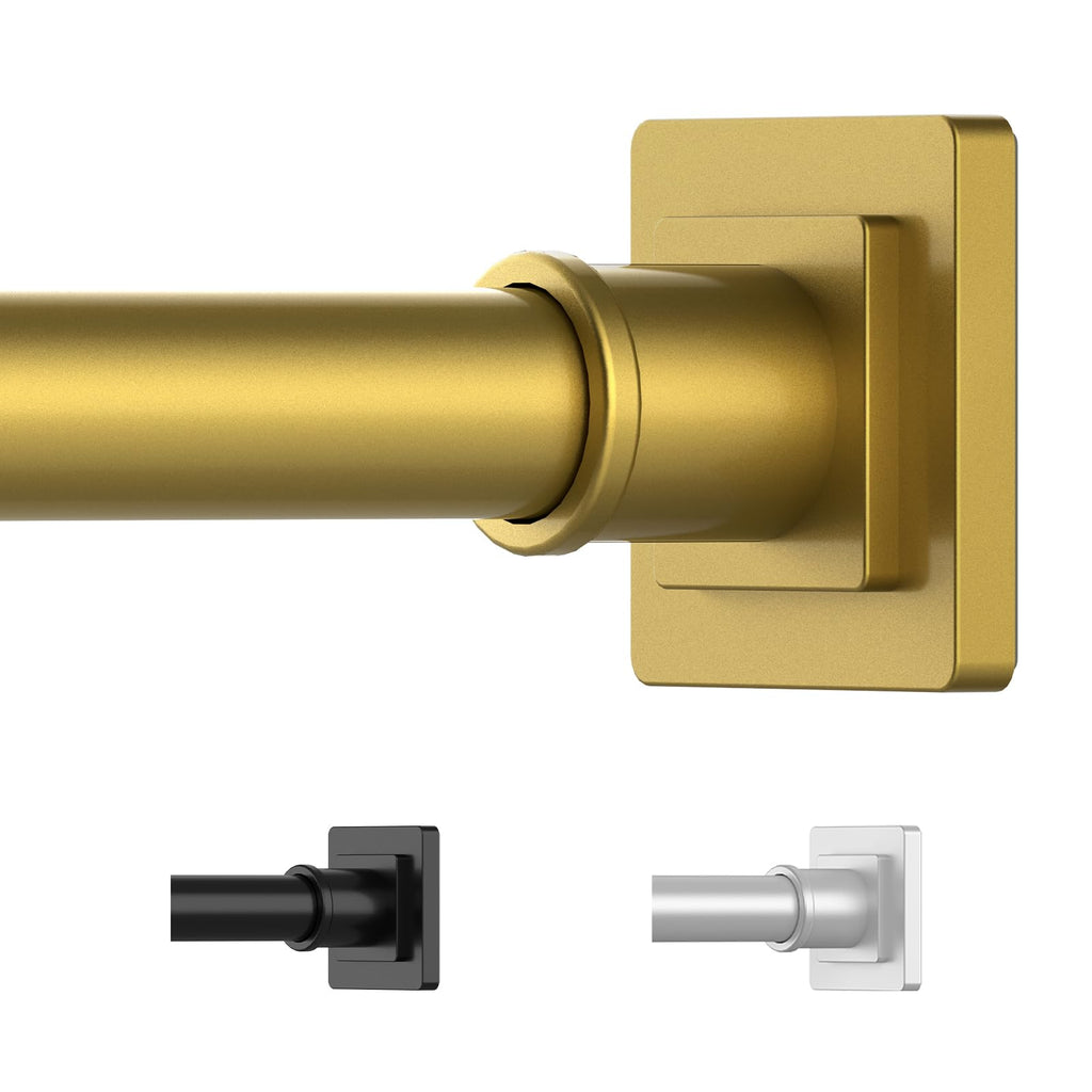UIOSANRT Gold Shower Curtain Rod 31-79 Inches Non-Slip Shower Rod Tension Mounted No Drill Shower Curtain Rods Spring Tension Rod Adjustable Tension Curtain Rod for Windows Bathroom