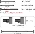 UIOSANRT Shower Curtain Rod Adjustable 31-79", Anti-Rust Shower Rod & Spring Tension Shower Rod No Drill, Black Shower Curtain Rod for Bathroom Tension Rod