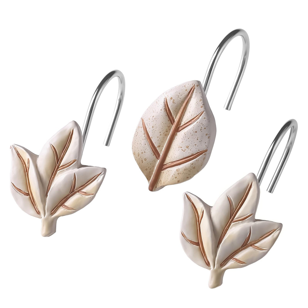 SageGreen Plant Leaf Shower Curtain Hooks,Eucalyptus Bathroom Decor,12PCS