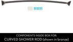 iDesign Curved Metal Shower Curtain Rod, Adjustable Customizable Curtain Rod for Bathtub, Stall, Closet, Doorway, 41-72 Inches, Matte Black,79077