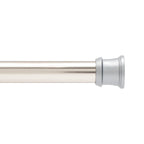Kenney KN609C/10 Twist & Fit No Tools Camlock Tension Easy Install Shower Curtain Rod with Non-Slip, Non-Scratch Ends, 42-72" Adjustable Length, White, 1" Diameter Rust Resistant Steel Tube