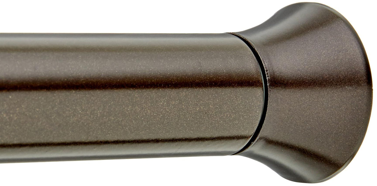 Amazon Basics No Drilling Spring Tension Curtain Rod, Adjustable Length 54-90" Width, Classic Finial, Nickel