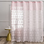 Ivory Lace Shower Curtain 72x72, Vintage Shabby Chic with Attached Valance