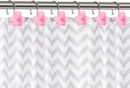 Flower Decorative Shower Curtain Hooks, Glow in The Dark, Set of 12, Pink