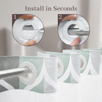 Yiatn Gray Ringless Shower Curtain with Snap-in Liner, 71 x 74 Inch