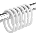 Amazer White Shower Curtain Hooks Rings, 24 Pcs Plastic Shower Curtain Rings, Plastic Shower Curtain Hooks for Bathroom Shower Rod, White Shower Hooks Rings Loops for Shower Curtain