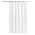 N&Y HOME Fabric Small Stall Shower Curtain Liner Extra Long 36x84, White