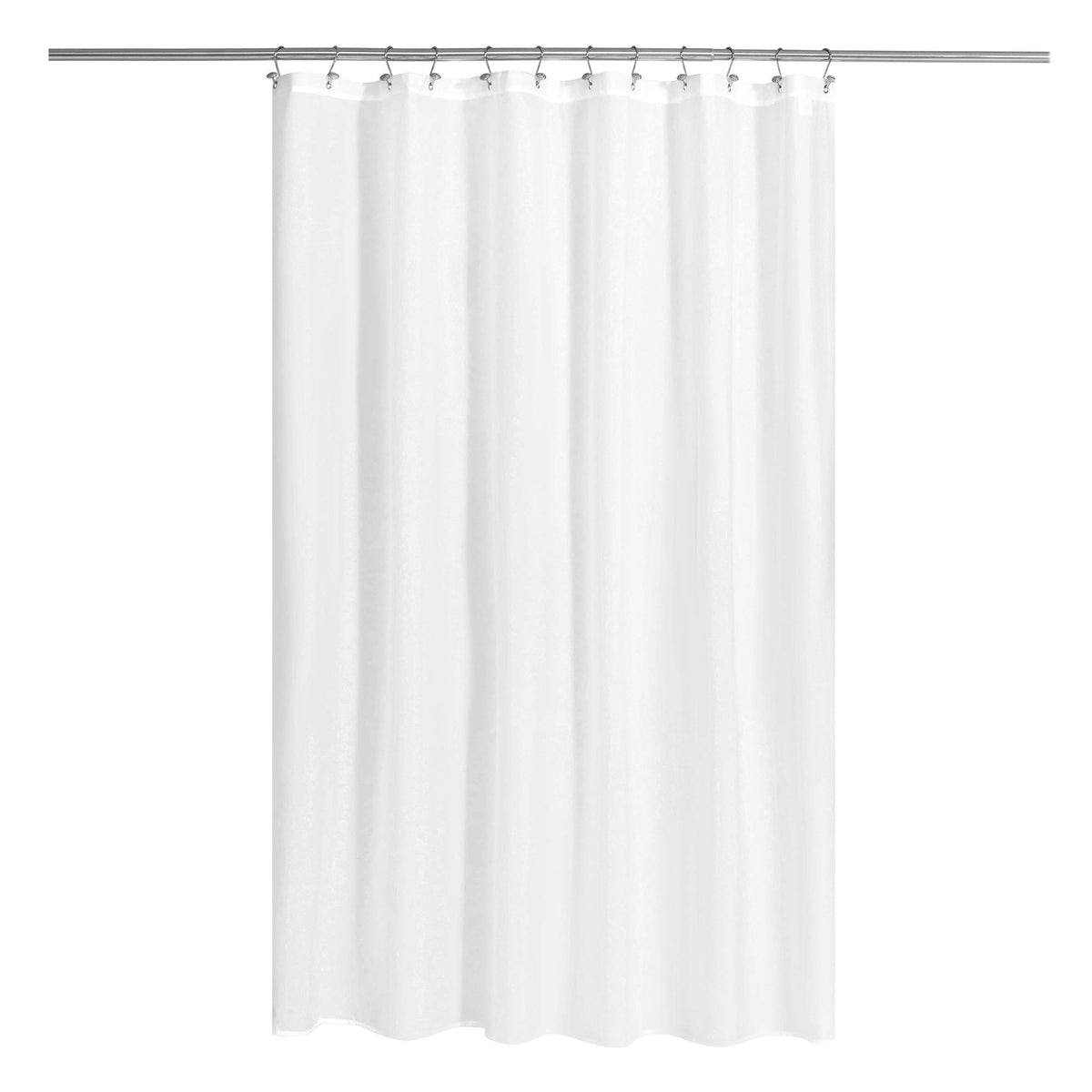 N&Y HOME Fabric Small Stall Shower Curtain Liner Extra Long 36x84, White